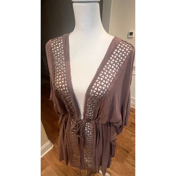 SKYE SWIM COVER TAUPE TIE WAIST CUT OUT DETAILING WOMENS ONE SIZE - Picture 5 of 9